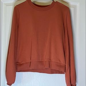Target Orange Balloon Sleeve Crew Neck Sweater M